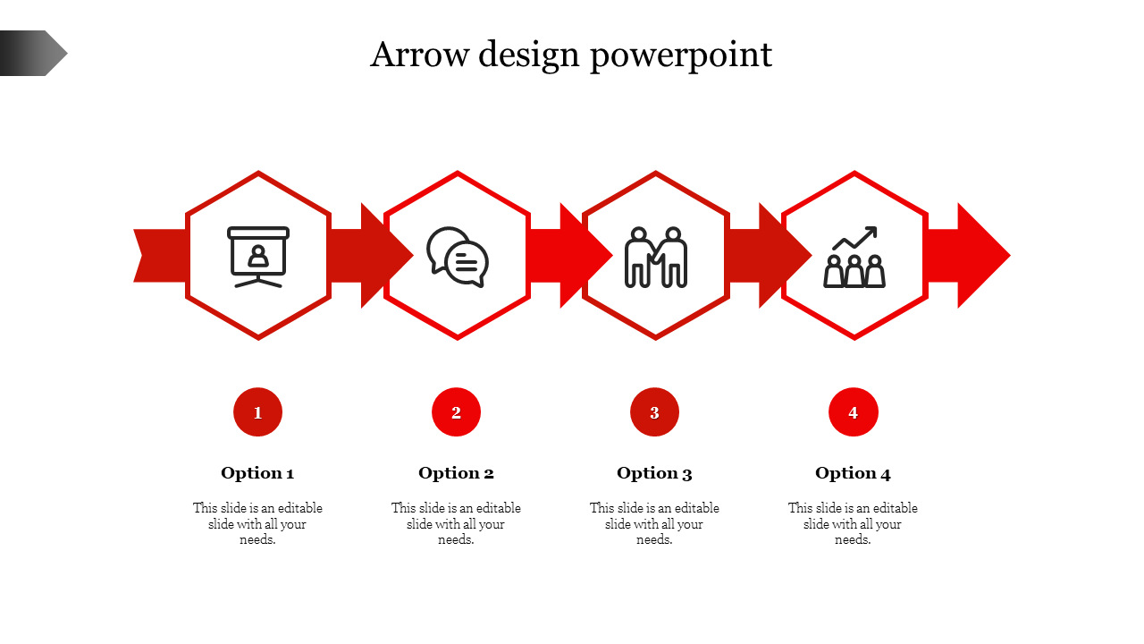 arrow design powerpoint-4-Red